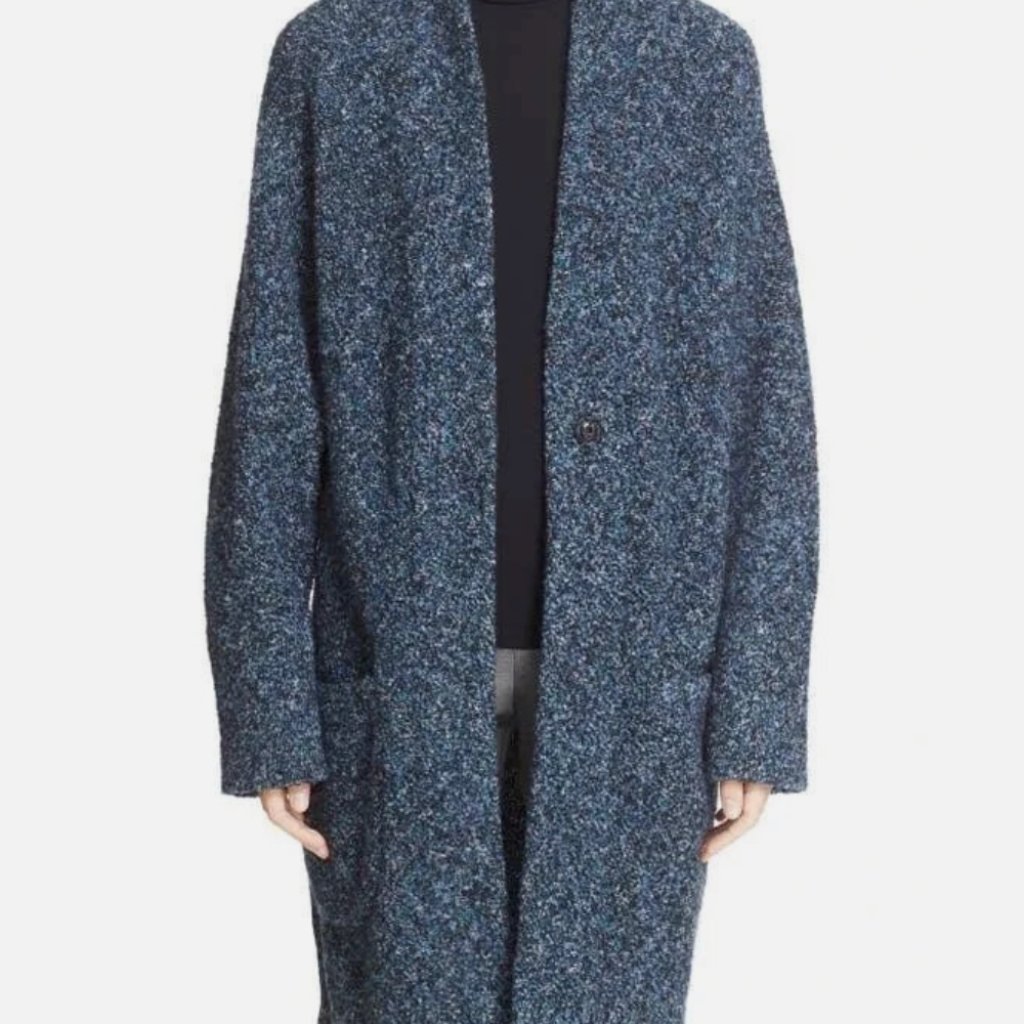 Rag & Bone 'Diana' Merino Wool Sweater Knitted Coat In Blue Multi Women Size:S